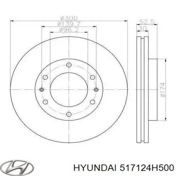 Tarcza hamulcowa przednia 517124H500 Hyundai/Kia