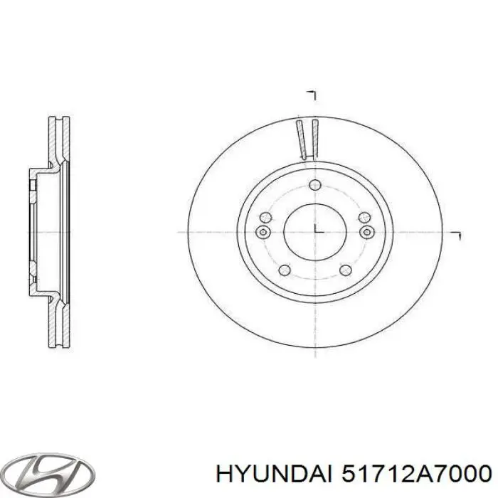 51712A7000 Hyundai/Kia tarcza hamulcowa przednia