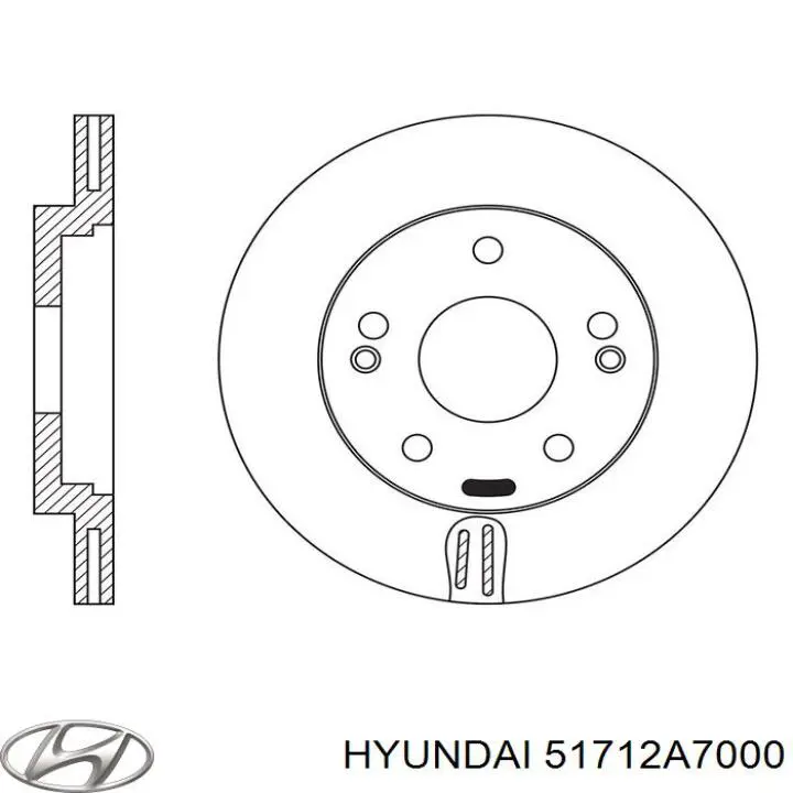Do koszyka 51712A7000 Hyundai/Kia Tarcza hamulcowa przednia