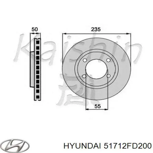 51712FD200 Hyundai/Kia Tarcza hamulcowa przednia