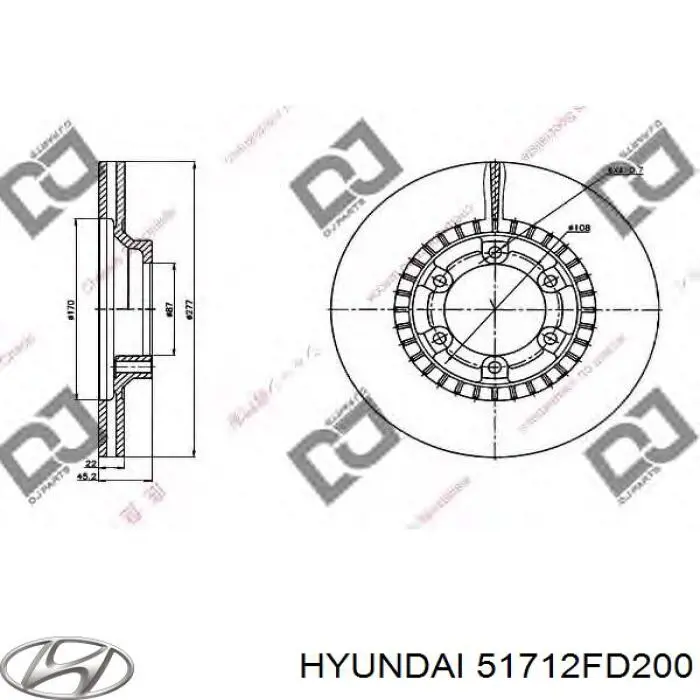 Tarcza hamulcowa przednia Hyundai/Kia 51712FD200 cena, od 25,06 USD