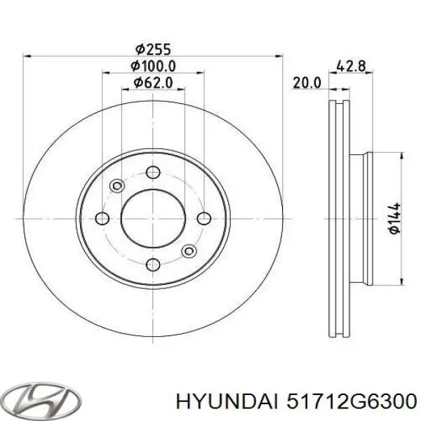 Tarcza hamulcowa przednia Hyundai/Kia 51712G6300 cena, od 55,17 USD