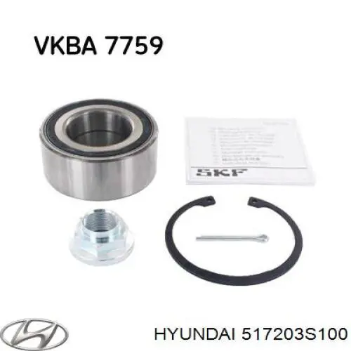 Do koszyka 517203S100 Hyundai/Kia Łożysko piasty przedniej
