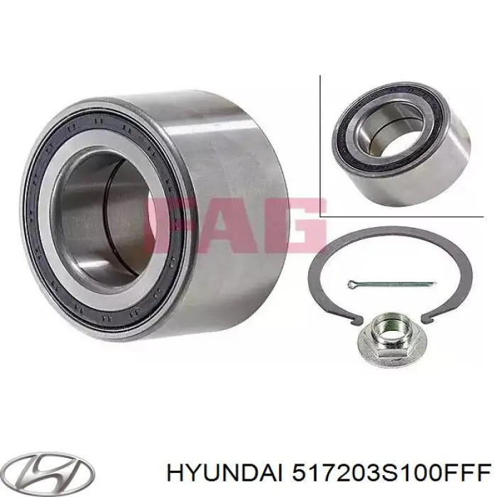 Łożysko piasty przedniej Hyundai/Kia 517203S100FFF cena, od 32,70 USD