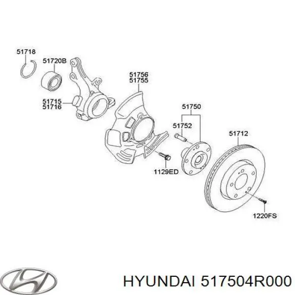 Piasta przednia Hyundai/Kia 517504R000 cena, od 33,03 USD