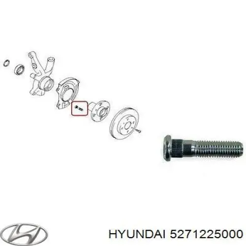 Śruba koła tylna Hyundai/Kia 5271225000 cena, od 5,06 USD