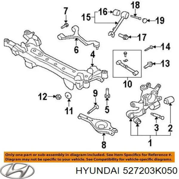 Czop (zwrotnica) tylny prawy Hyundai/Kia 527203K050 cena, od 38,92 USD