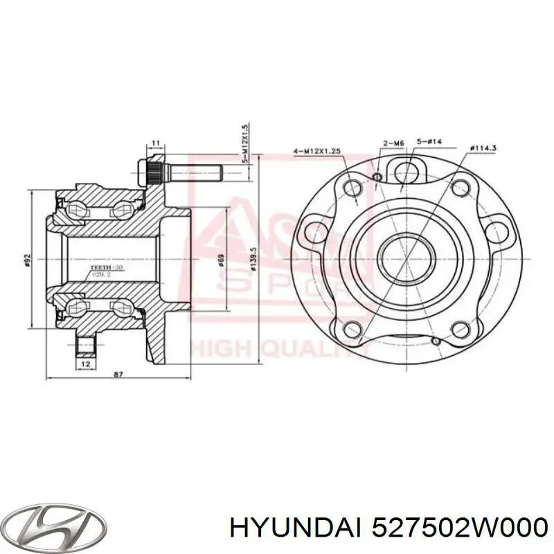 Piasta tylna 527502W000 Hyundai/Kia