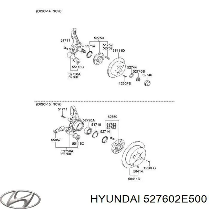 527602E500 Hyundai/Kia Czop (zwrotnica) tylny prawy