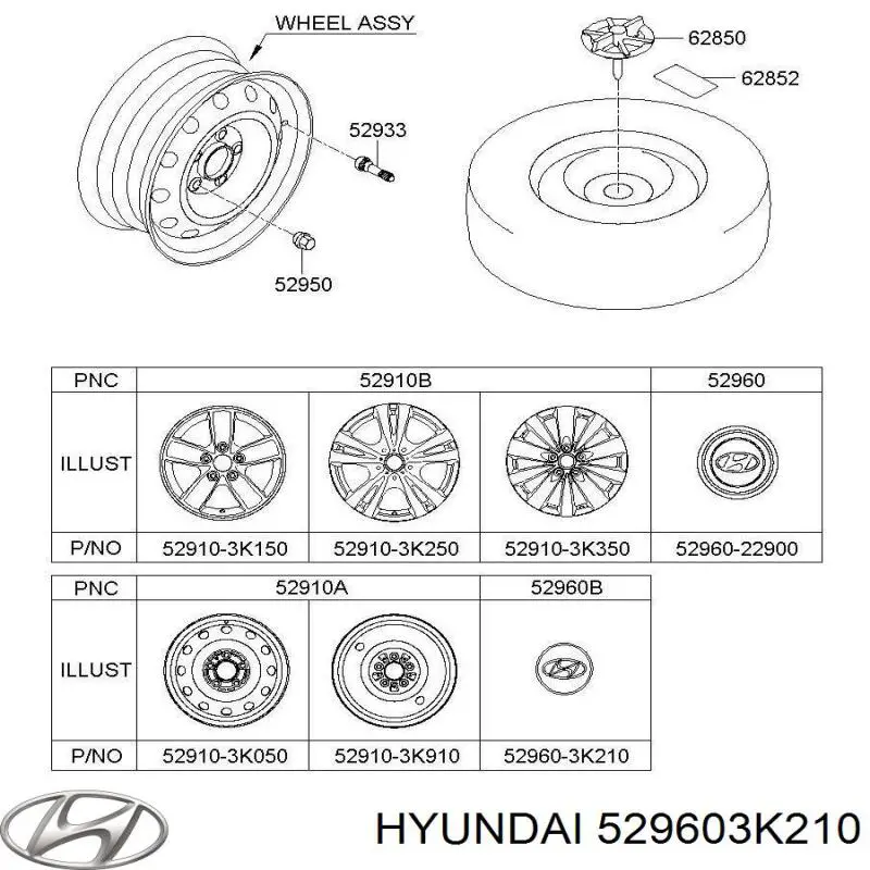 Do koszyka Kołpak do obręczy koła Hyundai H-1 STAREX Starex 