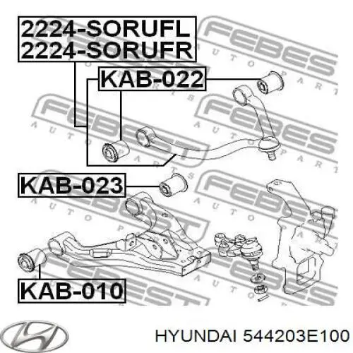 Do koszyka 544203E100 Hyundai/Kia Wahacz zawieszenia przedniego prawy górny