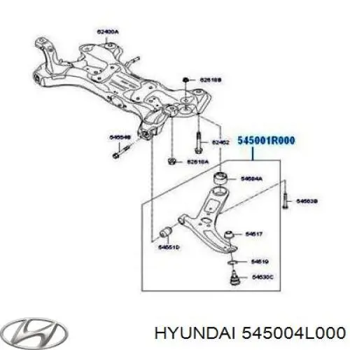 545004L000 Hyundai/Kia Wahacz zawieszenia przedniego dolny lewy
