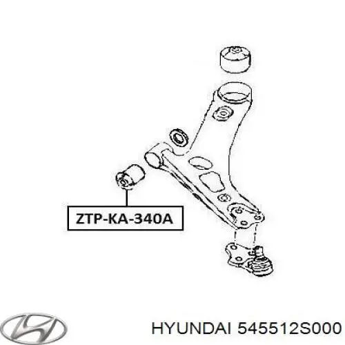 Silentblock przedniego wahacza dolnego Hyundai/Kia 545512S000 cena, od 8,94 USD