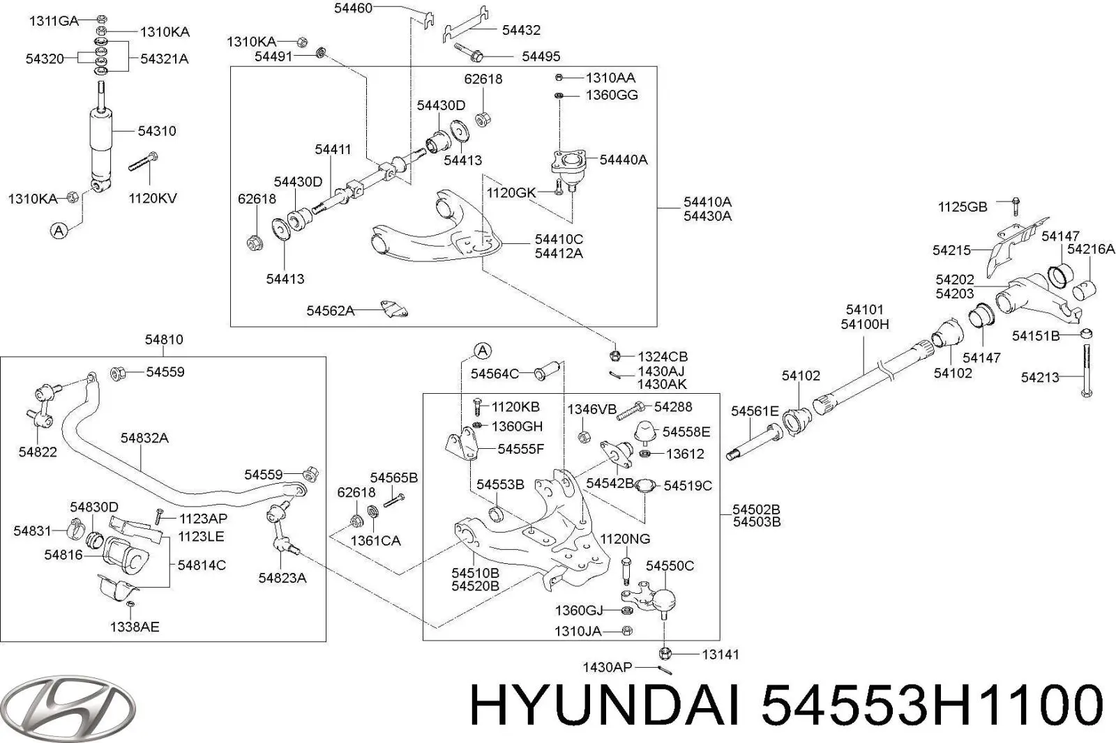 Do koszyka 54553H1100 Hyundai/Kia Silentblock przedniego wahacza dolnego