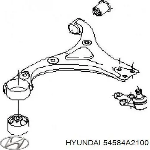 Silentblock przedniego wahacza dolnego Hyundai/Kia 54584A2100 cena, od 15,79 USD