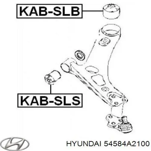 Do koszyka 54584A2100 Hyundai/Kia Silentblock przedniego wahacza dolnego