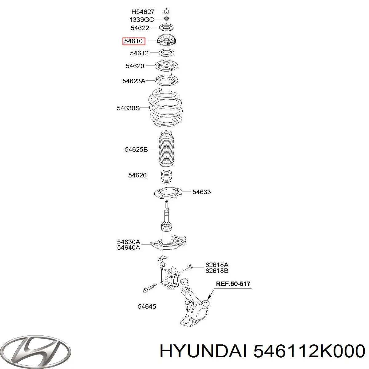 Do koszyka 546112K000 Hyundai/Kia Poduszka amortyzatora przedniego
