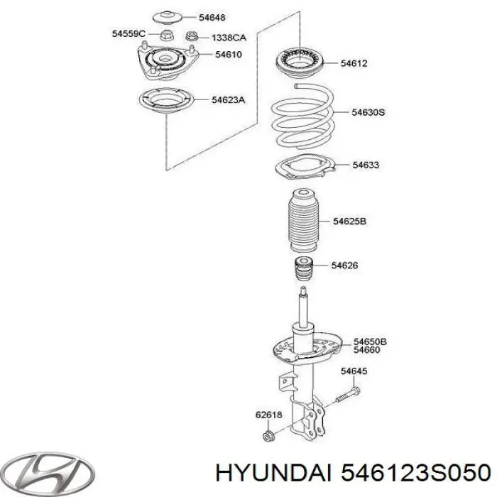 Łożysko podporowe amortyzatora przedniego Hyundai/Kia 546123S050 cena, od 17,31 USD