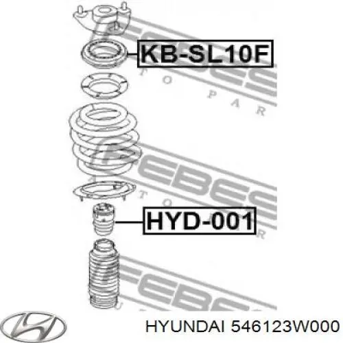 Łożysko podporowe amortyzatora przedniego Hyundai/Kia 546123W000 cena, od 17,25 USD