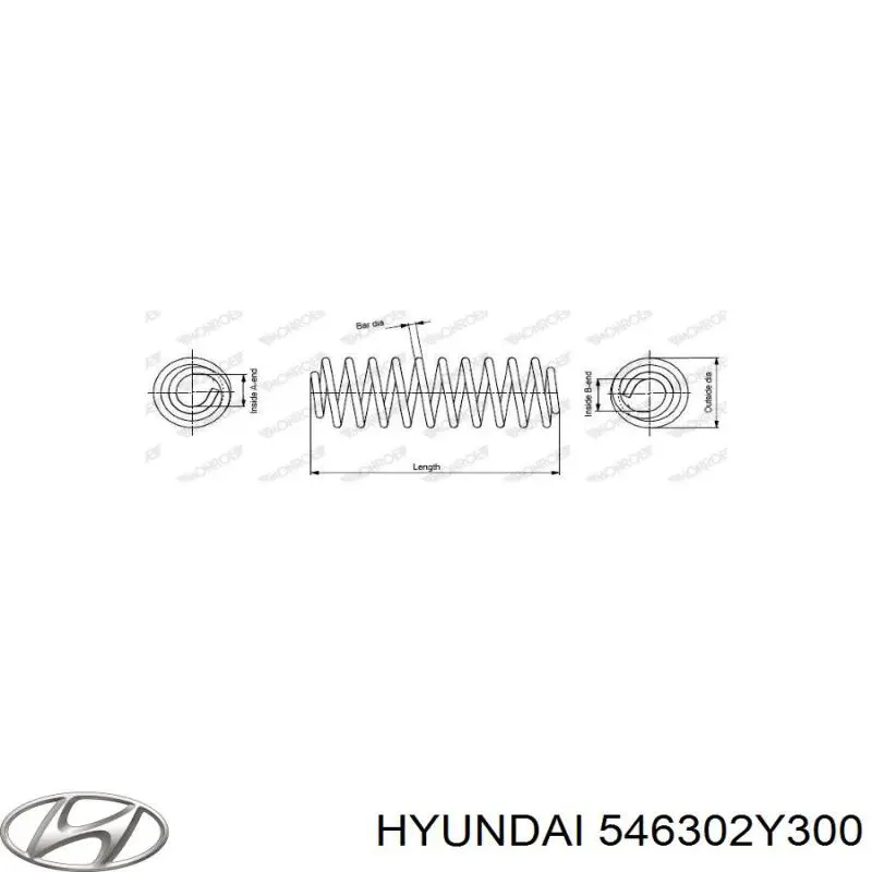 Do koszyka 546302Y300 Hyundai/Kia Sprężyna przednia