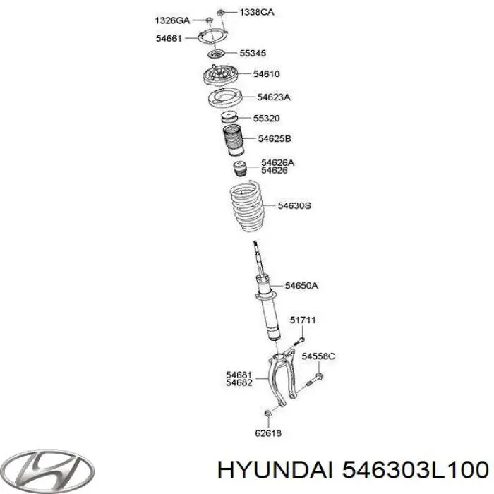 Do koszyka 546303L100 Hyundai/Kia Poduszka amortyzatora przedniego