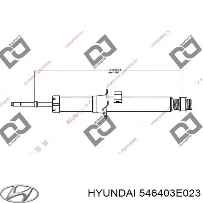Do koszyka 546403E023 Hyundai/Kia Amortyzator przedni prawy