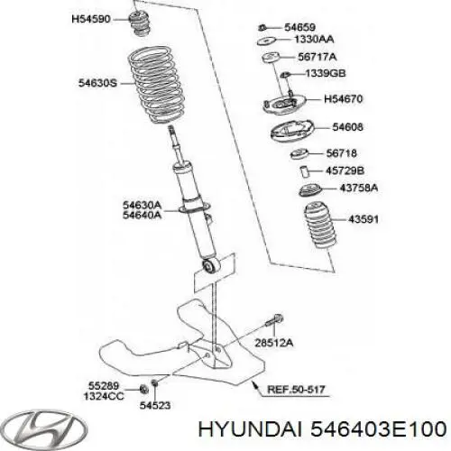 546403E100 Hyundai/Kia Amortyzator przedni prawy
