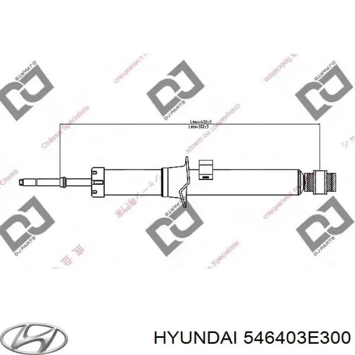 Do koszyka 546403E300 Hyundai/Kia Amortyzator przedni prawy