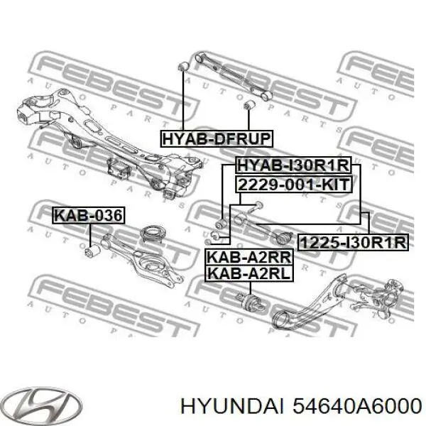 54640A6000 Hyundai/Kia Śruba regulacji tylnego wahacza (dla zbieżności), wewnętrzny