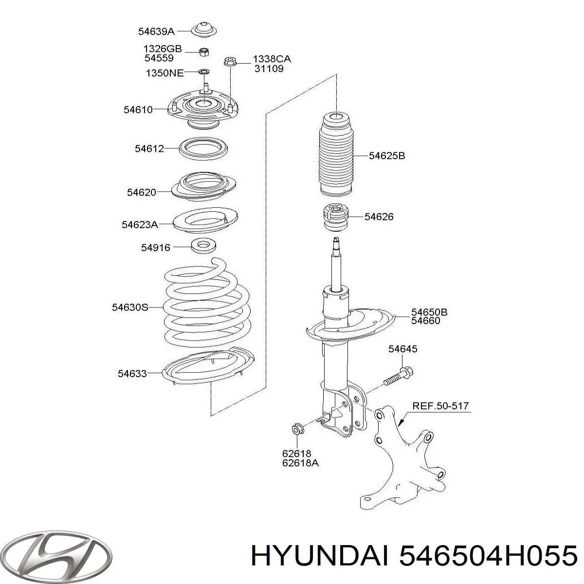 546504H655 Chrysler amortyzator przedni lewy