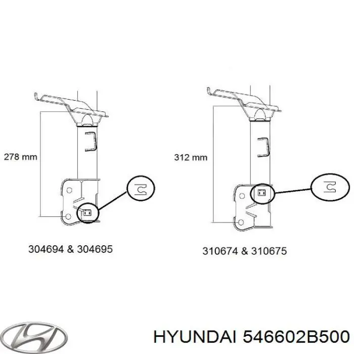 546602B500 Hyundai/Kia Amortyzator przedni prawy