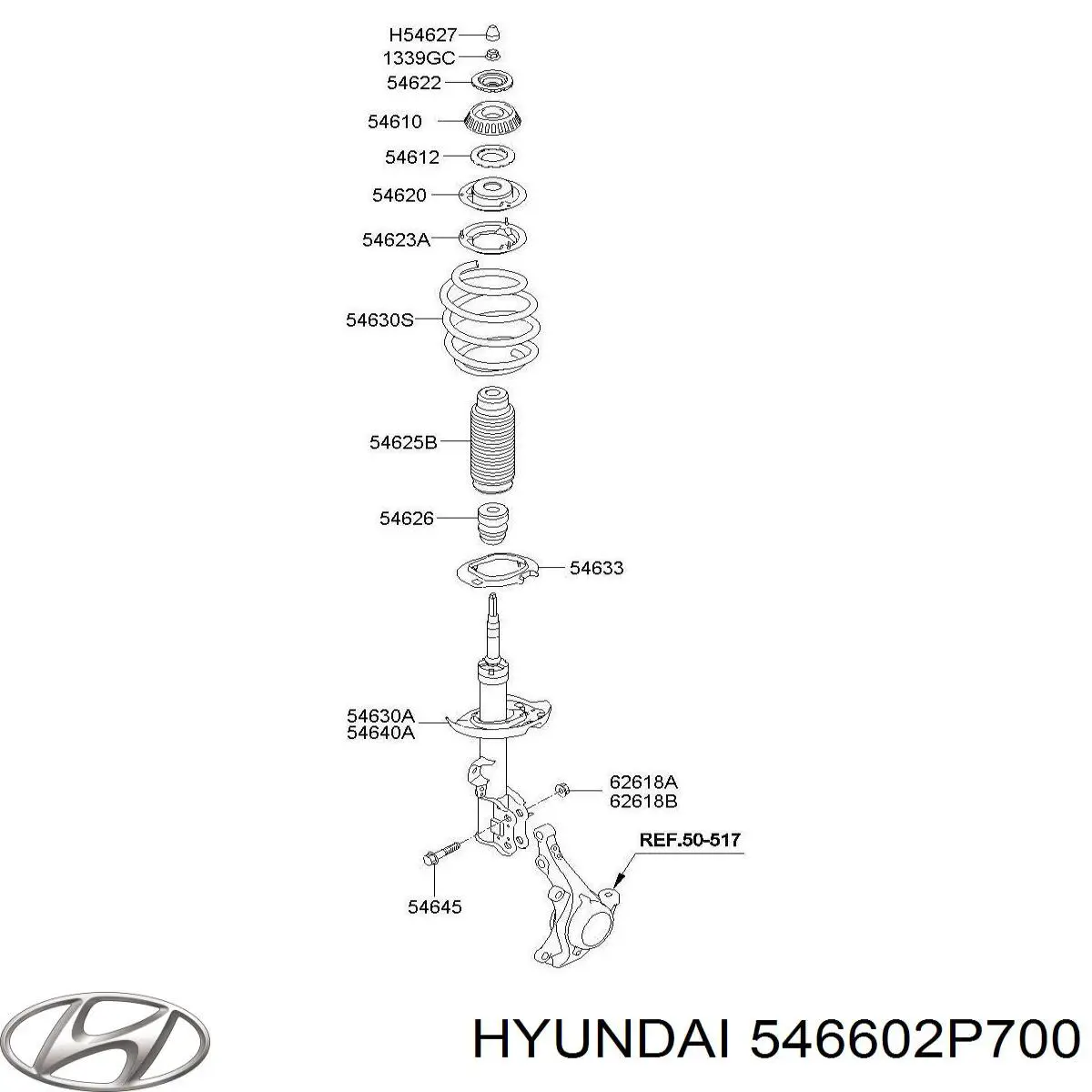 Amortyzator przedni prawy Hyundai/Kia 546602P700 cena, od 71,58 USD
