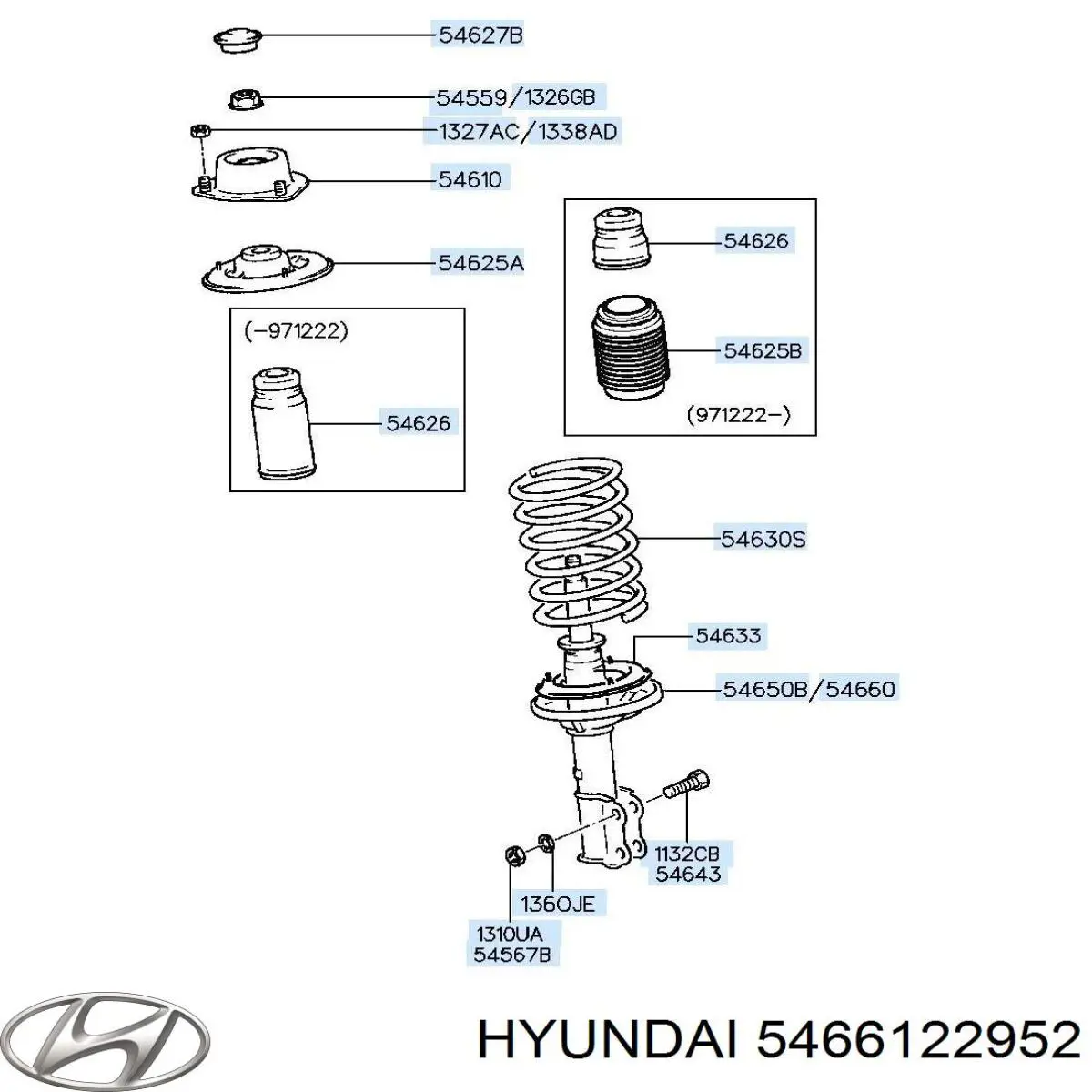 Amortyzator przedni prawy Hyundai/Kia 5466122952 cena, od 54,79 USD