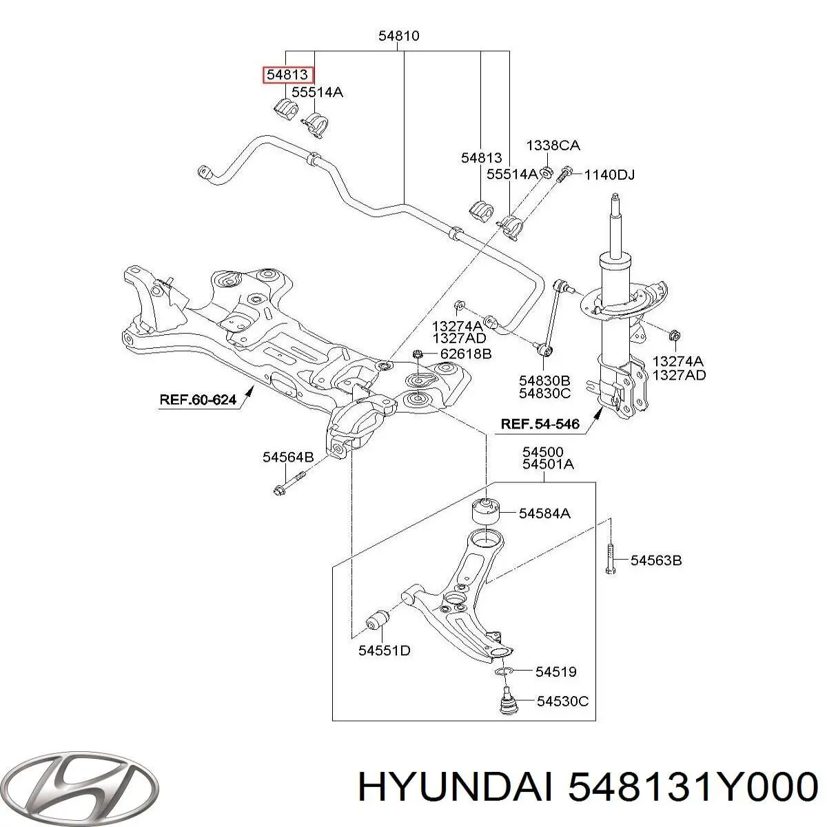 Tuleja stabilizatora przedniego Hyundai/Kia 548131Y000 cena, od 7,46 USD