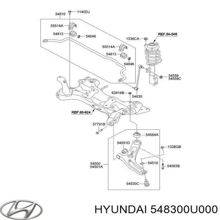 Łącznik stabilizatora przedniego Hyundai/Kia 548300U000 cena, od 14,92 USD