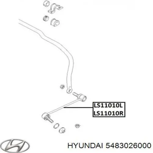 Do koszyka 5483026000 Hyundai/Kia Łącznik stabilizatora przedniego lewy