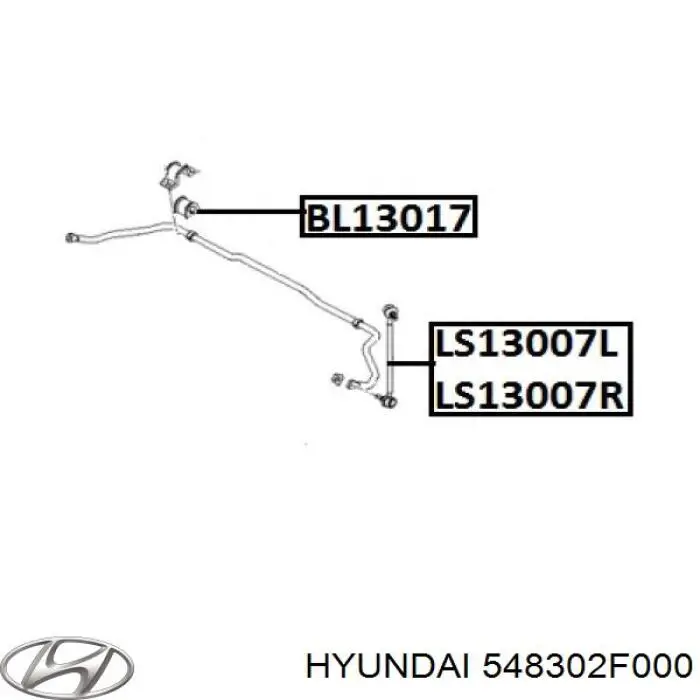Do koszyka 548302F000 Hyundai/Kia Łącznik stabilizatora przedniego lewy