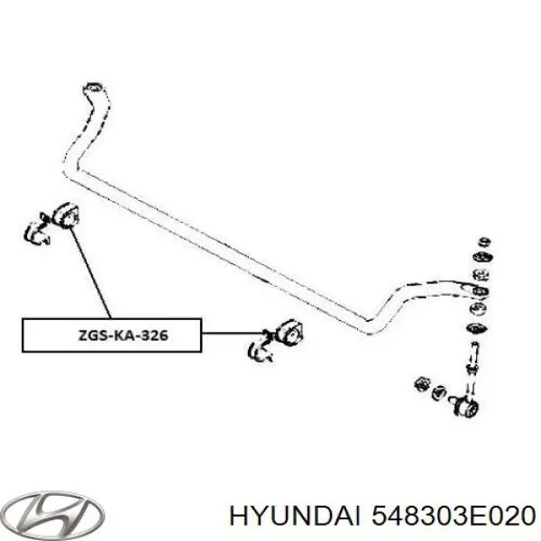 Do koszyka 548303E020 Hyundai/Kia Tuleja stabilizatora przedniego