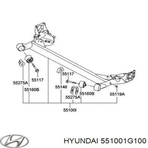 Korpus osi tylnej Hyundai/Kia 551001G100 cena, od 216,00 USD