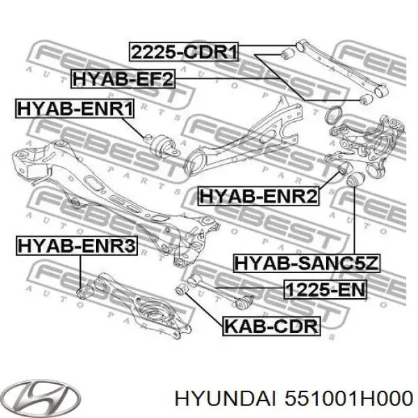 Wahacz zawieszenia tylnego poprzeczny Hyundai/Kia 551001H000 cena, od 46,54 USD