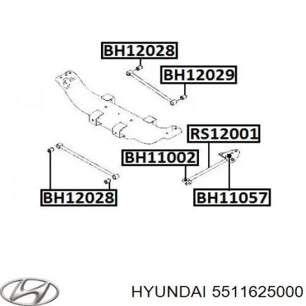 Do koszyka 5511625000 Hyundai/Kia Silentblock czopu tylnego