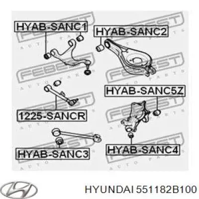 551182B100 Hyundai/Kia Silentblock tylnego wahacza podłużnego tyłny