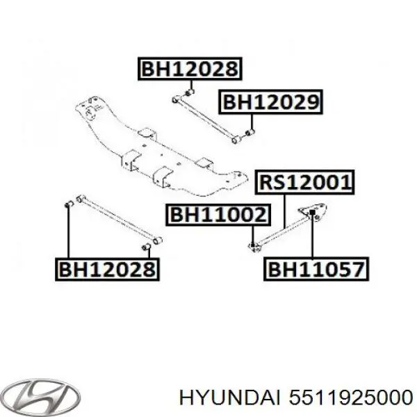 Do koszyka 5511925000 Hyundai/Kia Silentblock tylnego wahacza podłużnego przedni