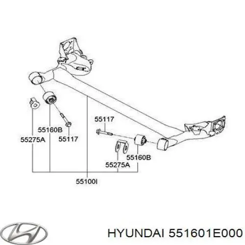 Silentblock tylnej belki Hyundai/Kia 551601E000 cena, od 13,22 USD