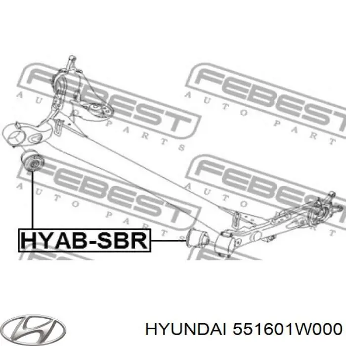 Silentblock tylnej belki Hyundai/Kia 551601W000 cena, od 16,51 USD