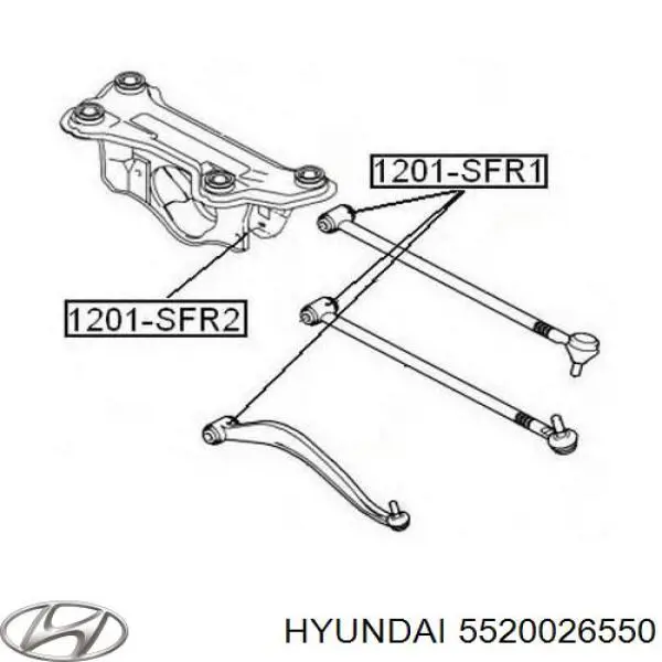 Do koszyka 5520026550 Hyundai/Kia Wahacz zawieszenia tylnego górny lewy