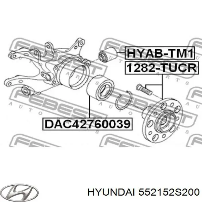 Silentblock czopu tylnego Hyundai/Kia 552152S200 cena, od 9,15 USD
