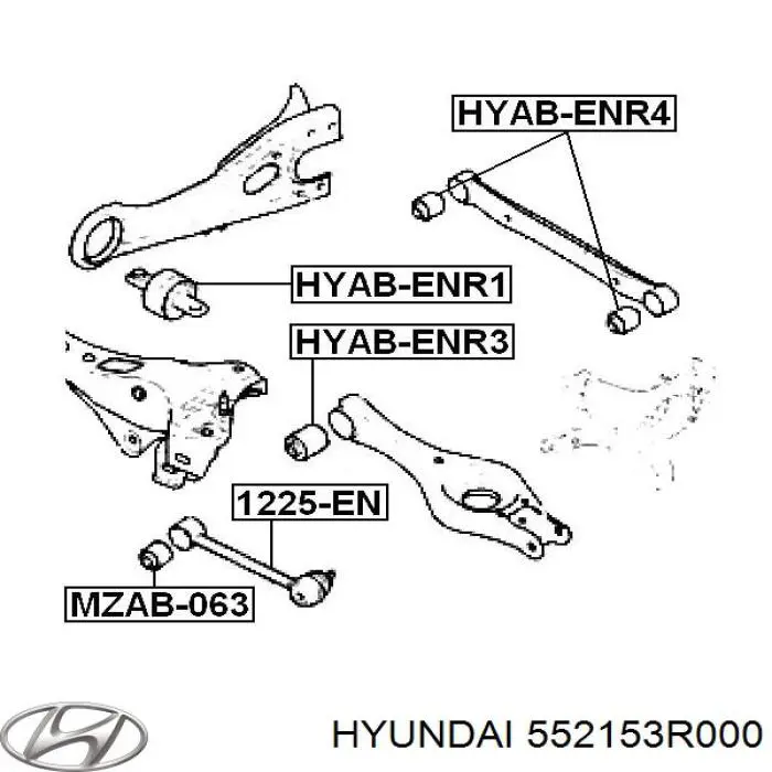 Do koszyka 552153R000 Hyundai/Kia Silentblock wahacza poprzecznego tylnego wewnętrzny