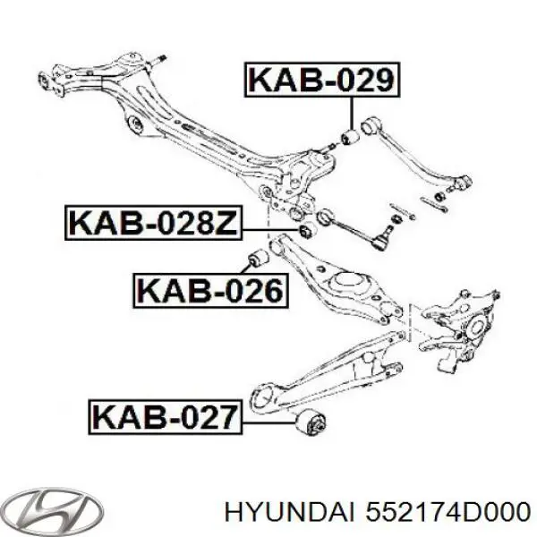 Do koszyka 552174D000 Hyundai/Kia Silentblock wahacza tylnego dolnego