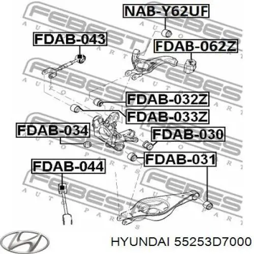 Do koszyka 55253D7000 Hyundai/Kia Silentblock czopu tylnego
